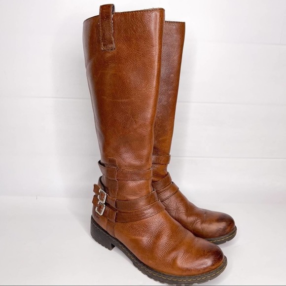 boc Shoes - BOC Brown Leather Rugged Knee High Riding Boots Size 6.5